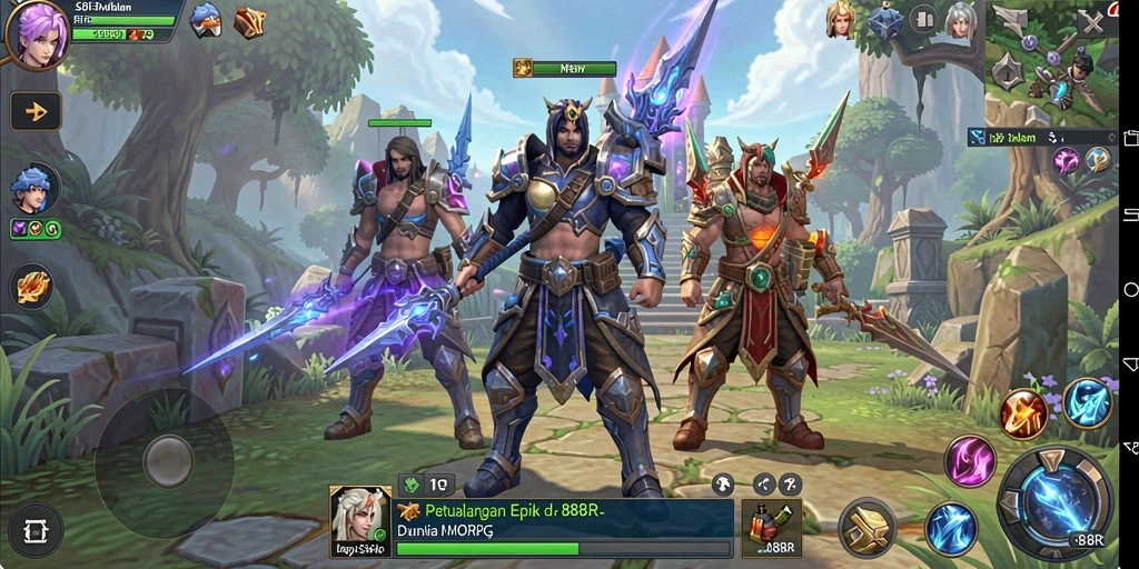 Tangkapan layar menampilkan aksi seru dalam game MMORPG 888R.