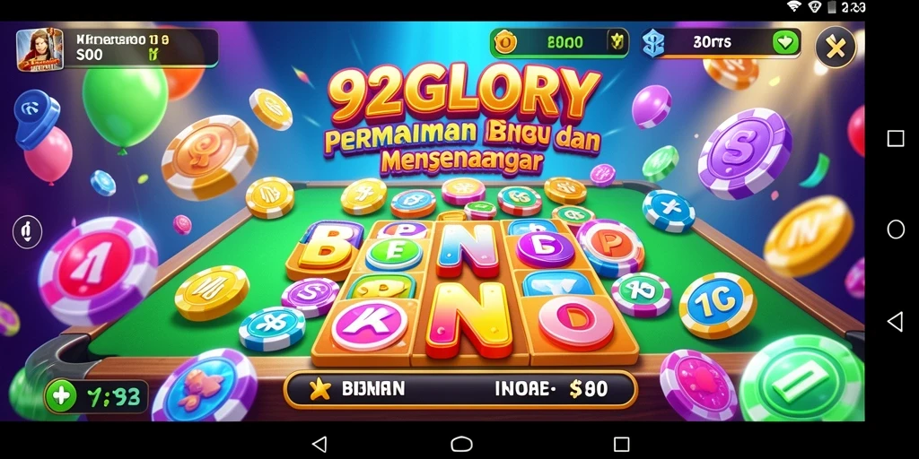 Tampilan gameplay Bingo yang menarik di 92GLORY.