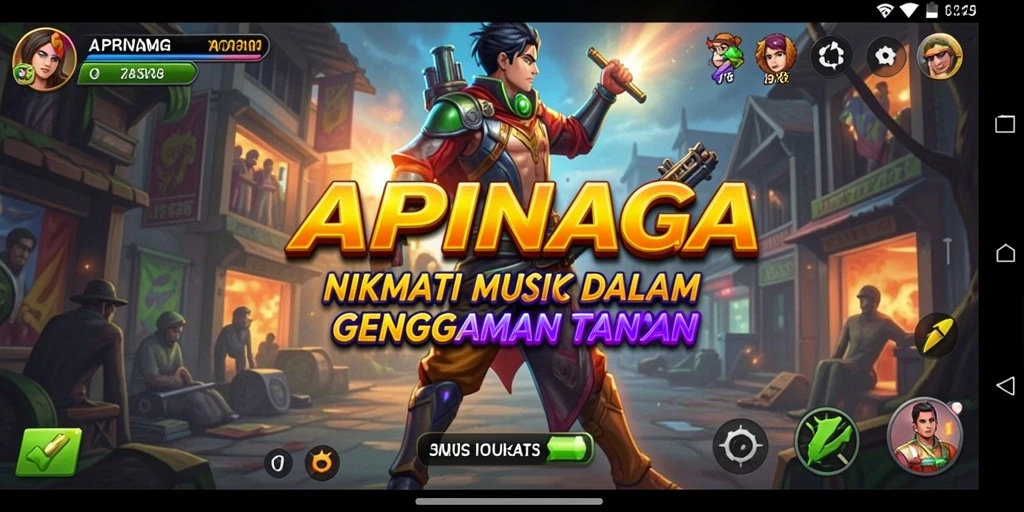 Tampilan screenshot <strong>APINAGA</strong> menampilkan gameplay interaktif musik.