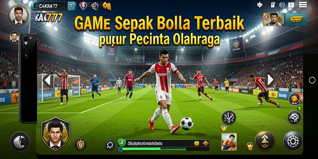 Screenshot gameplay CAKRA777 yang menunjukkan aksi seru sepak bola.