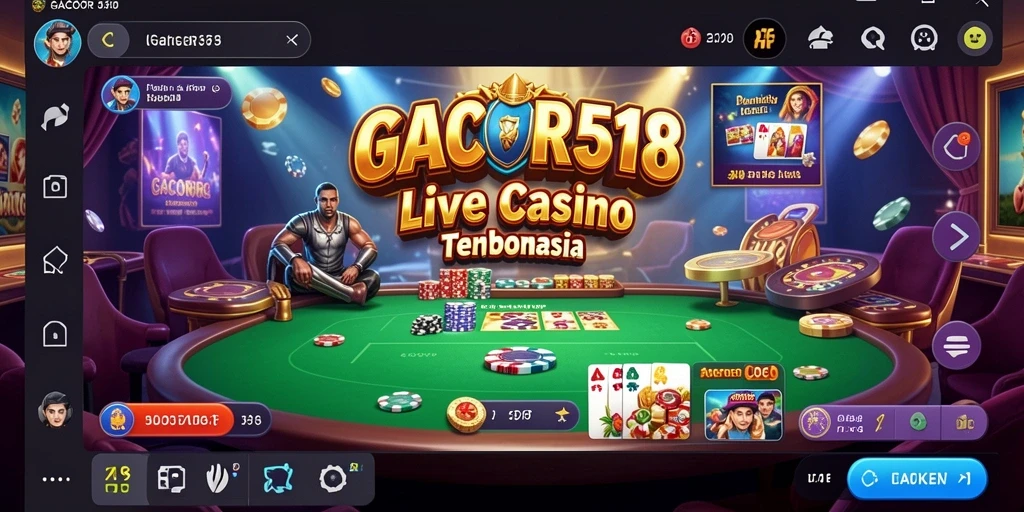Tampilan gameplay mendebarkan di GACOR518 dengan dealer langsung.