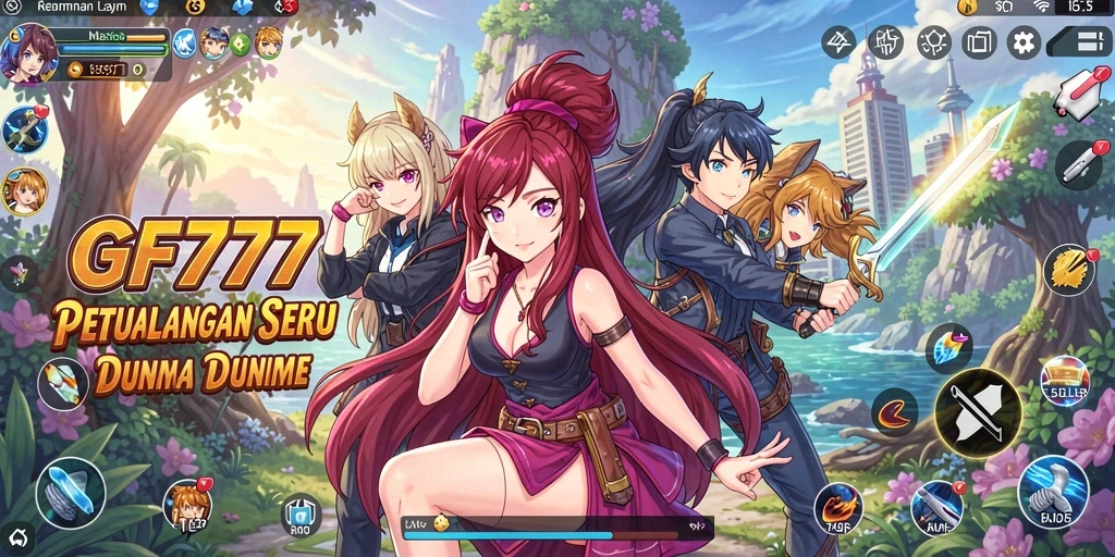 Tampilan menarik dari gameplay GF777 dengan karakter anime unik.