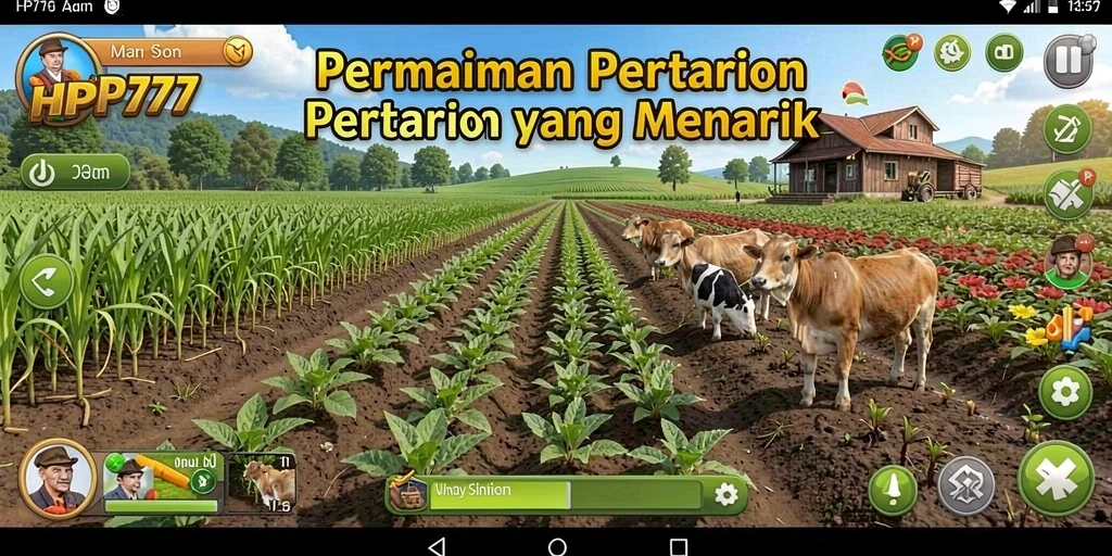 Gameplay HP777 yang menarik dengan aktivitas pertanian.