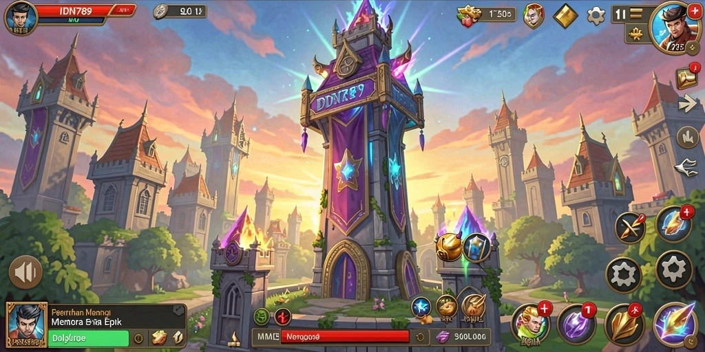 Screenshot menampilkan aksi menakjubkan dalam permainan Tower Defense IDN789.