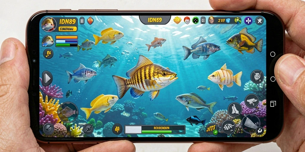 Screenshot gameplay IDN89 yang menampilkan aksi Tembak Ikan yang seru.