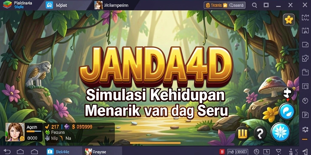 Tampilan gameplay utama JANDA4D yang penuh warna dan menarik.