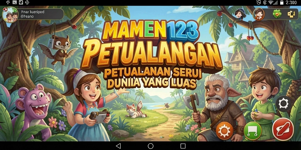 Gameplay MAMEN123 menampilkan aksi petualangan yang mendebarkan.