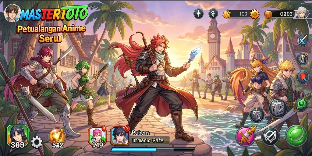 Screenshot gameplay MASTERTOTO menampilkan karakter Anime dalam aksi.