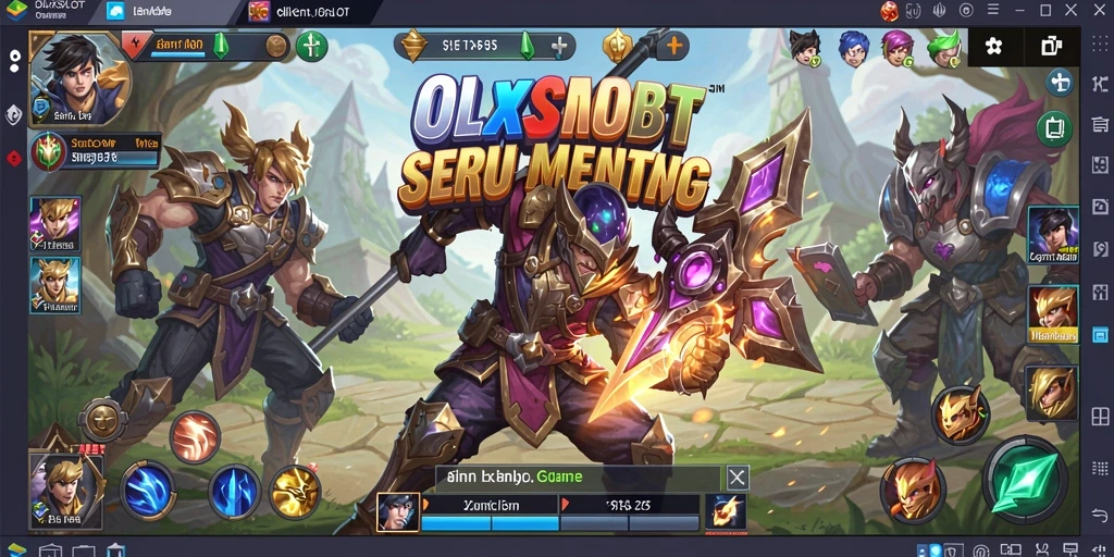 Screenshot OLXSLOT menampilkan aksi seru dalam pertempuran MOBA.