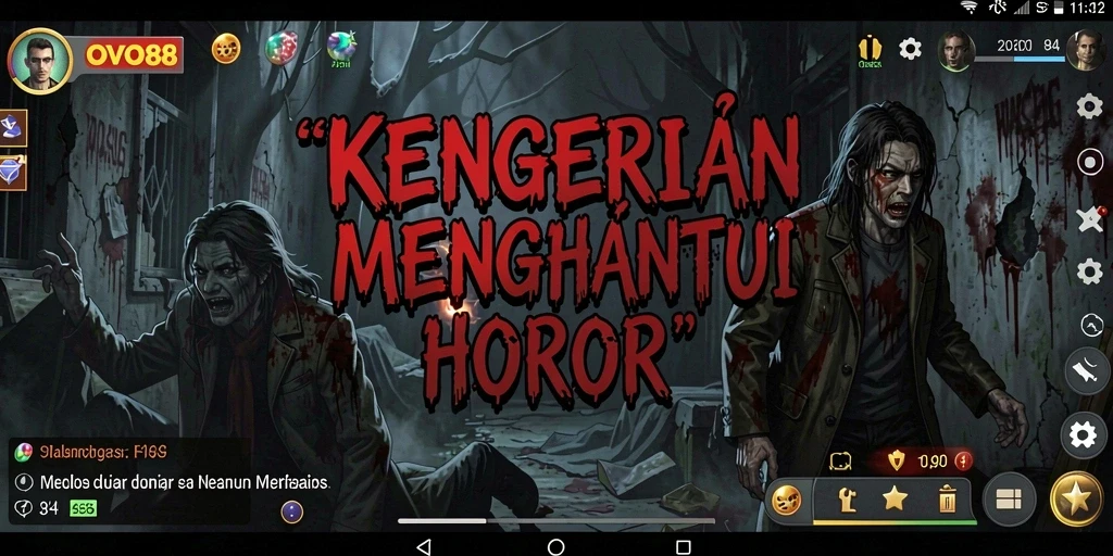 Tangkapan layar OVO88 menampilkan pengalaman gameplay horor yang mendebarkan.