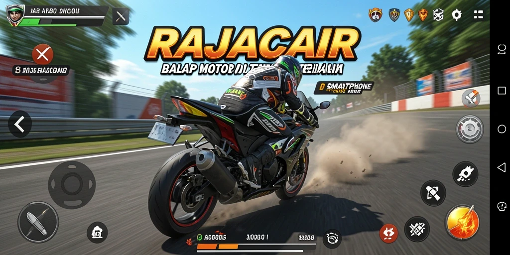 Gameplay mendebarkan di RAJACAIR dengan sepeda motor yang bertenaga.