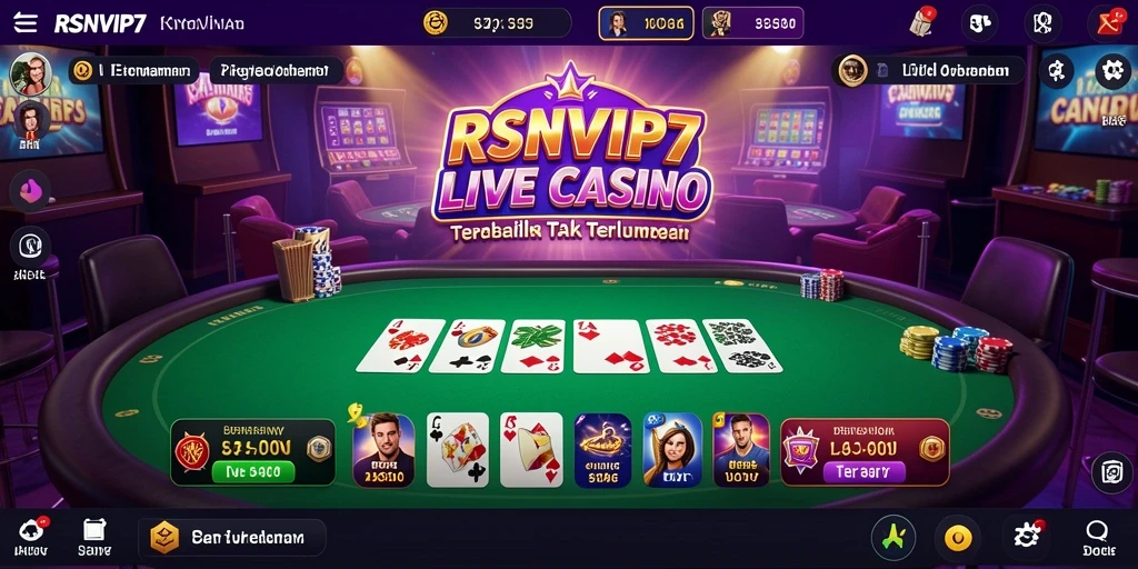 Screenshot menunjukkan dealer profesional mengelola permainan Live Casino.