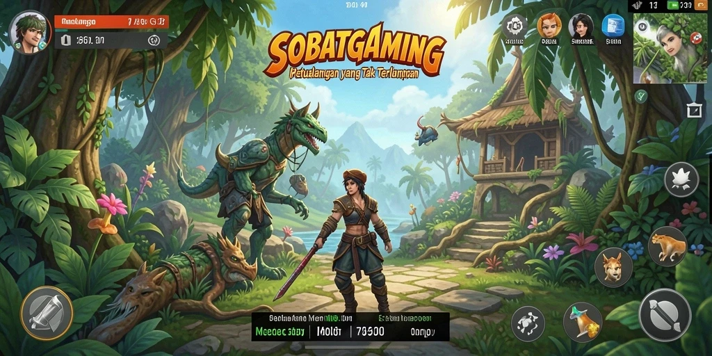 Tampilan gameplay SOBATGAMING yang mengeksplorasi dunia petualangan.