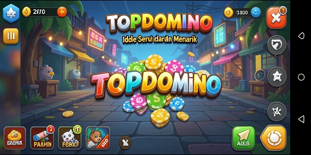 Tampilan gameplay TOPDOMINO yang menarik dan mudah dimengerti.